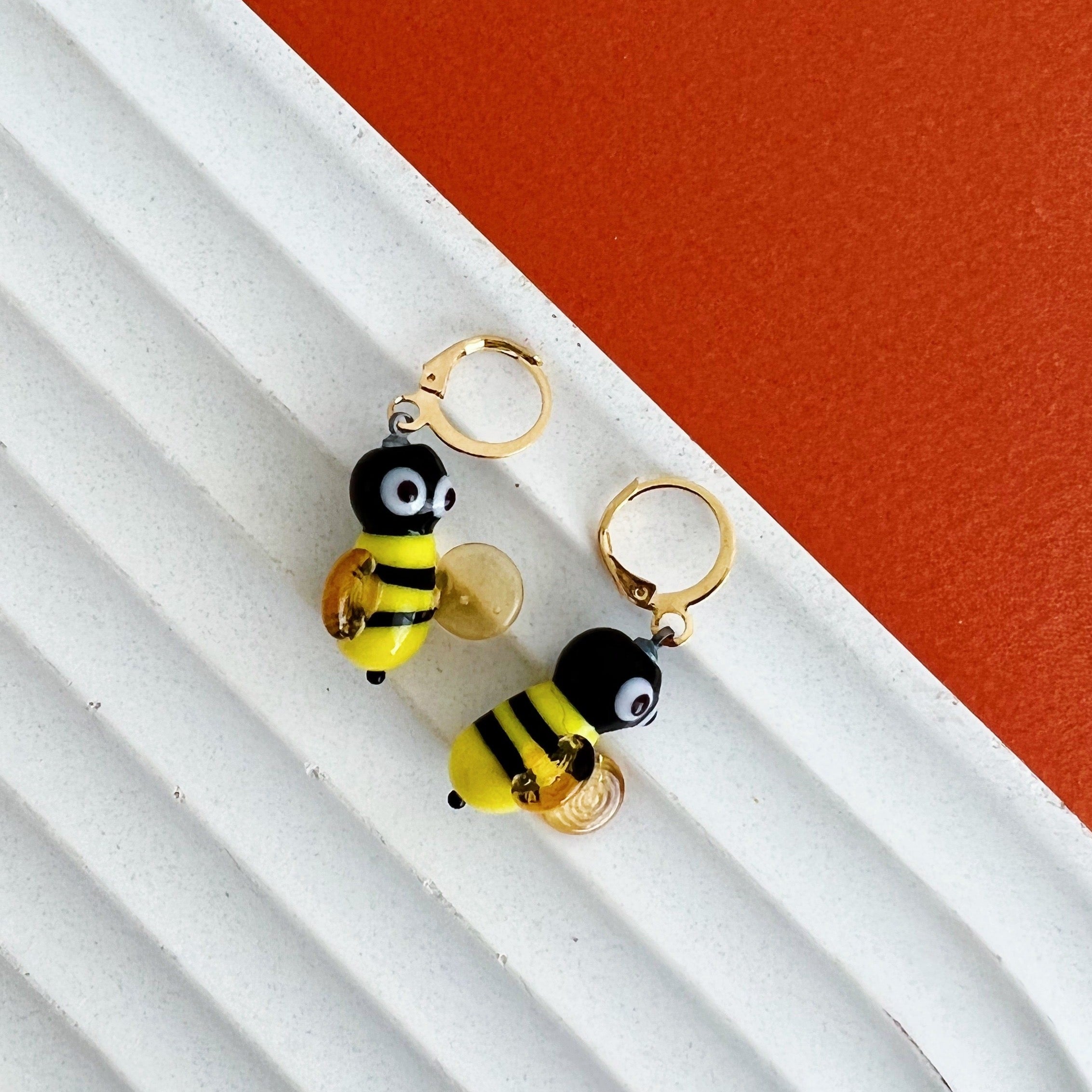 Cute bee earrings hotsell