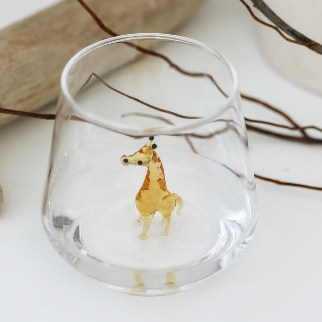 Cute Giraffe Glasses Stemless Wine Glass
